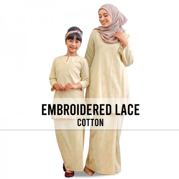EMBROIDERED LACE COTTON